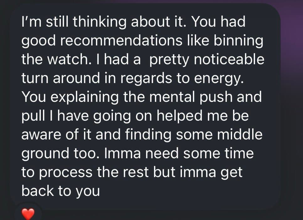 Client testimonial